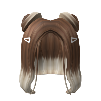 Brown to Blonde Half Up Spacebuns with Hairclips | Roblox Item - Rolimon's