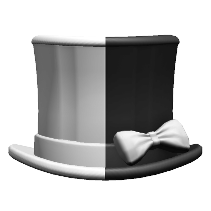Roblox Item White and Black Top Hat Divided