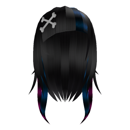 Black & Blue Scene With Bone Hair clip | Roblox Item - Rolimon's