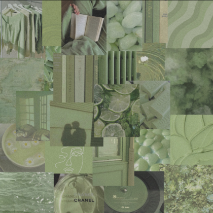 sage green aesthetic collage preppy wallpaper