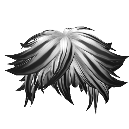 Roblox Item white black mystery messy hair anime season 13