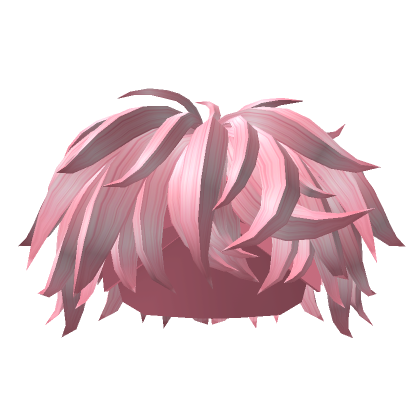 Roblox Item pink emo y2k messy curly anime boy hair