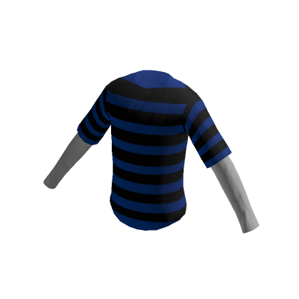 Classic Layered Shirt with Blue and Black Stripes