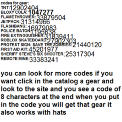 Roblox Id Codes Gear