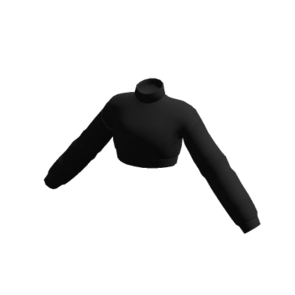 Roblox Item turtle neck crop top sweater black