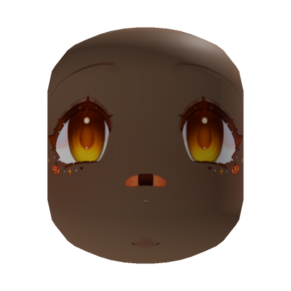 Roblox Item Cute Halloween Girl Face With Stickers [ Brown]