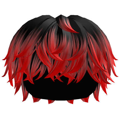 Black To Red Messy Cool Boy Anime Hair | Roblox Item - Rolimon'S