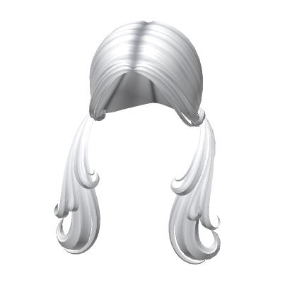 Shaggy Curtain Bang Pigtails in White's Code & Price - RblxTrade