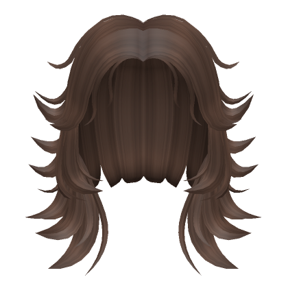 Roblox Item Short Base Wolfcut Hair in Brown