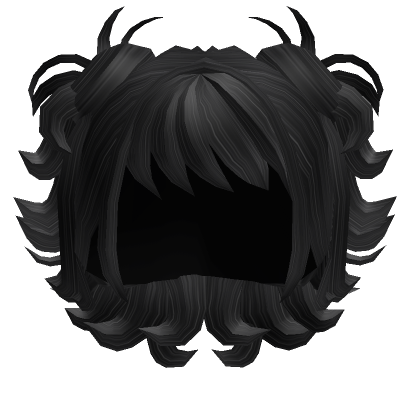 Image of Messy shaggy bun black hair