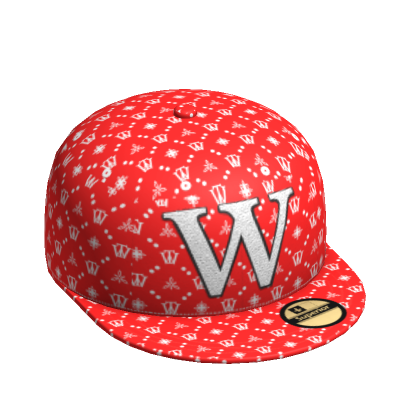 Roblox Item red designer fitted W cap