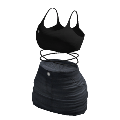 Black jean skirt outfit clearance roblox