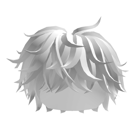 Fluffy Messy Cool Boy Hair (White) | Roblox Item - Rolimon's
