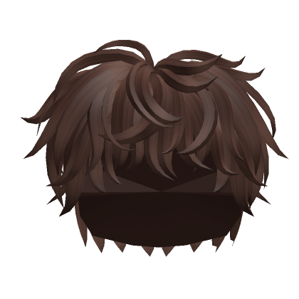 Fluffy Layered Anime Boy Hair (Brown) - Roblox