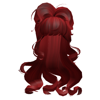 Royal Curly Updo W/ Bangs (Red) - Roblox