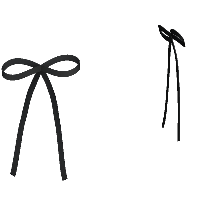 Roblox Item Long Double Hair Ribbons in Black
