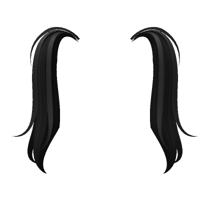 Long Hair Extensions w/ Pigtails in Black - Roblox