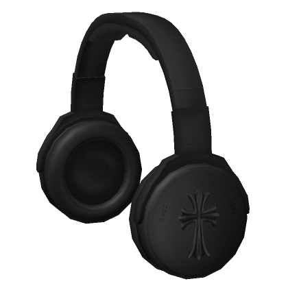 Roblox Item Matte Black Chrome Headphones