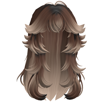 Roblox Item Anime Wolfcut Layered Messy Hair Brown Ombre