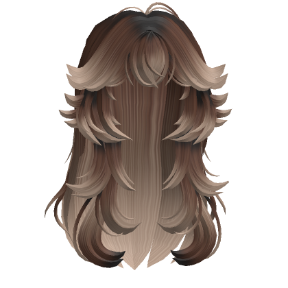 Anime Messy Layered Clipped Hair Brown Ombre