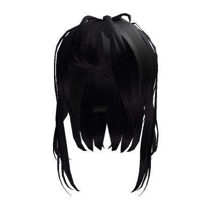 Black Emo Hair With Detailed Ponytail - Roblox