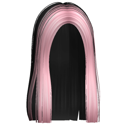 Roblox Item Medium Middle Part Straight Hair (Black & Pink)