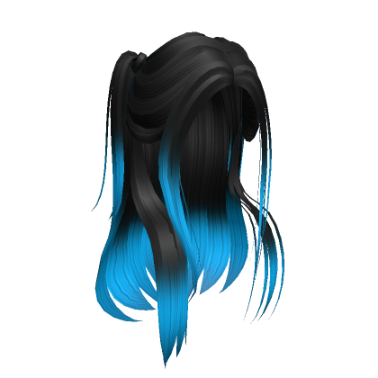 Messy Black to Blue Cat Emo Hair's Code & Price - RblxTrade