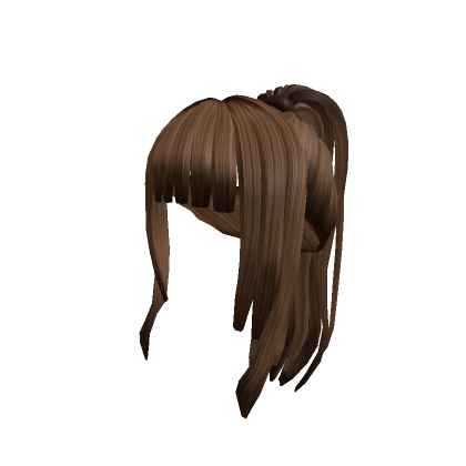 Roblox Item ponytail with bangs (brown)