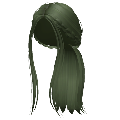 Long Braided Aesthetic Ponytail (Dark Green)