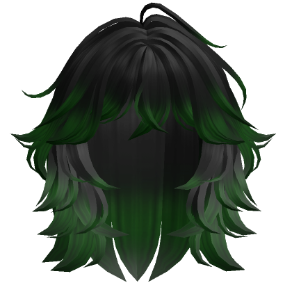 Grunge Fluffy Wolfcut (Black to Green) | Roblox Item - Rolimon's