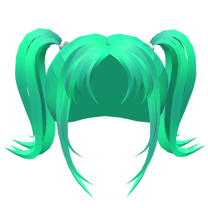 Roblox Item Emerald Green Long Pigtails With Pearls