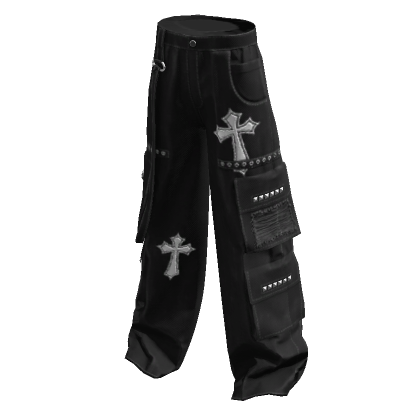 Cross Y2K Cargo Pants Black & White | Roblox Item - Rolimon's