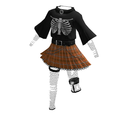 Orange top skirt roblox