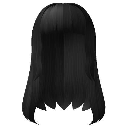 Roblox Item Sleek Long Hair With Blunt Bangs (Black)