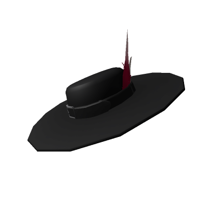 Roblox Item Feathered Wide Brim Hat