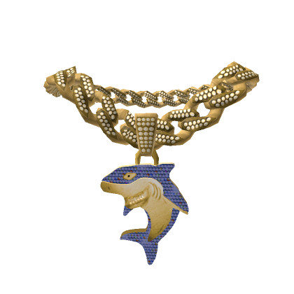 Roblox Item Iced Golden Shark Chain - Block