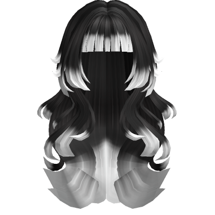 Black and White Wolfcut Hair - Roblox