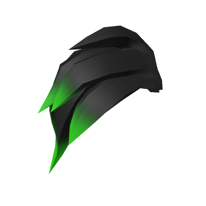 Green Tipped Black Side Swept Hair's Code & Price - RblxTrade