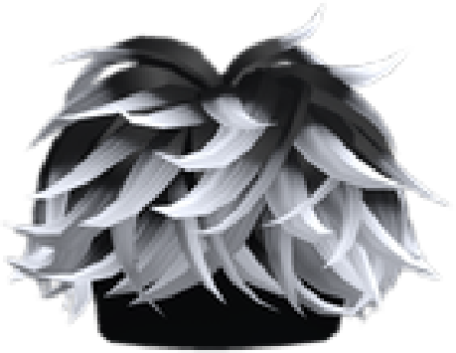 Black to White Fluffy Middle Swept Hair.png - Roblox