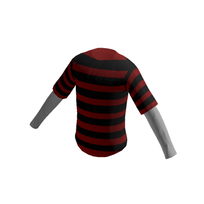Roblox Item Classic Layered Shirt with Red and Black Stripes