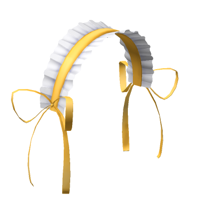 Roblox Item Ruffled Lace Headband (Yellow) w/ Sidebows 