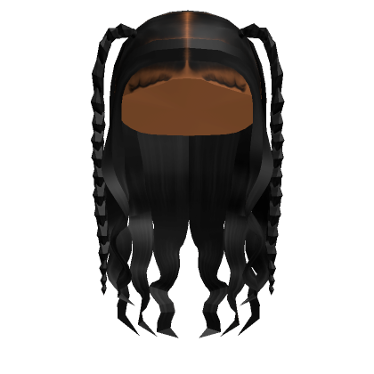 Wavy Hair With Braids In Black | Roblox Item - Rolimon's