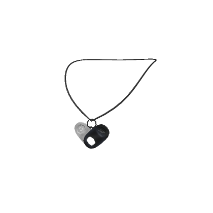 Roblox Item Pop Tab Heart Necklace 3.0 - Silver & Black