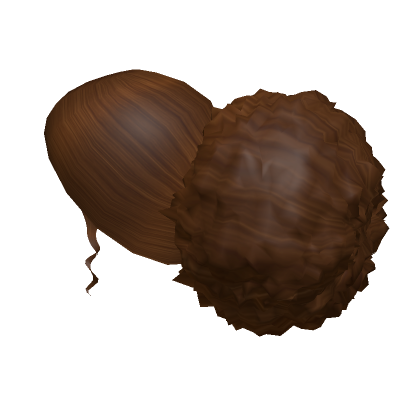 Roblox Item Fluffy Huge Low Bun in Brown