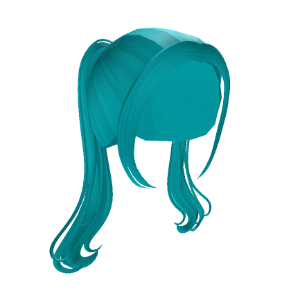 Roblox Item Cute Whispy Pigtails in Teal