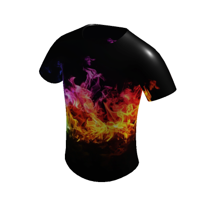 Roblox Item Cool Rainbow Fire T-Shirt