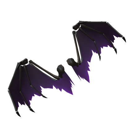 Roblox Item Black Dragon Bone Wings (Purple)
