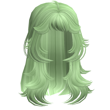 Roblox Item Anime Messy Wolfcut Layered Hair (Fairy Green)