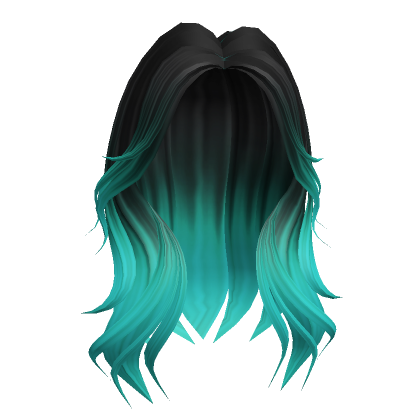 Roblox Item Y2K Layered Wolfcut (Black to Teal)