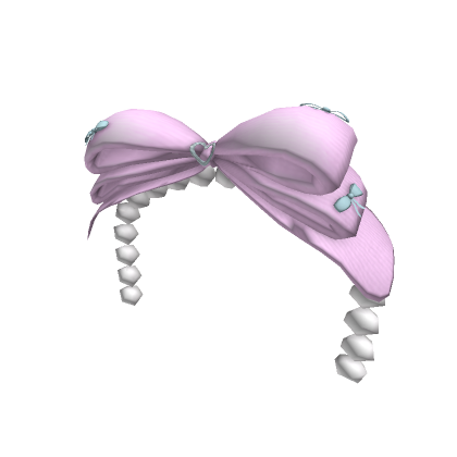 Pink and White Bow Headband | Roblox Item - Rolimon's